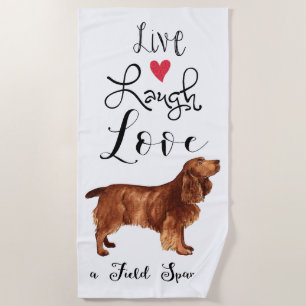 Live Lach Lief Strandhanddoek voor Field Spaniel l Strandlaken