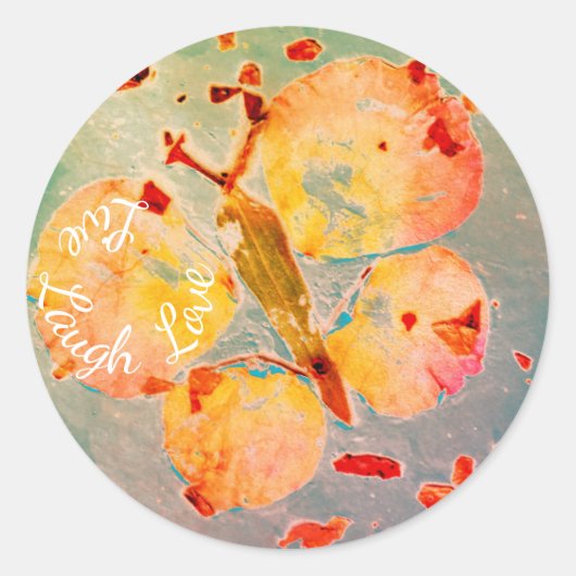 Live Lach Liefde beeldende kunst vlinder stickers (Voorkant)