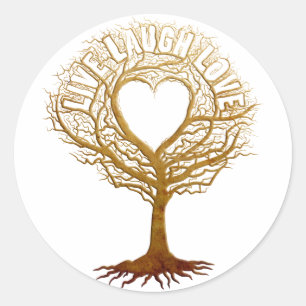 Live Lach Liefde - Boom van het Leven Ronde Sticker