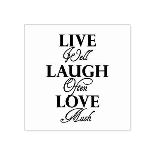 Live Lach Liefde Citaat Rubberstempel (Afrduk)