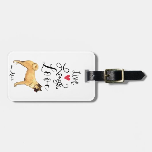 Live Lach Liefde Een Akita Bagagelabel (Voorkant horizontaal)