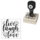 Live Lach Liefde Hart Doodle Rubber Stamp Rubberstempel (Gestempeld)