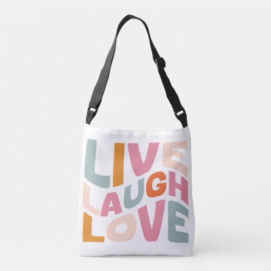 Live Lach Liefde Inspirerend Canvas tas (Achterkant)