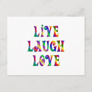 Live Lach Liefde Kleurrijke Woorden Briefkaart