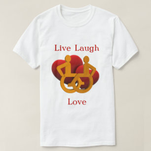 Live Lach Liefde met Rolstoel Harten T-shirt