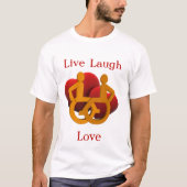 Live Lach Liefde met Rolstoel Harten T-shirt (Voorkant)