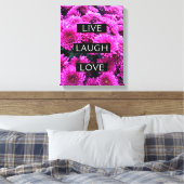 Live Lach Liefde Mooie Floral Wrapped Canvas (Insitu (Slaapkamer))