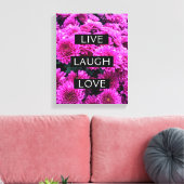 Live Lach Liefde Mooie Floral Wrapped Canvas Afdruk (Insitu (Woonkamer))