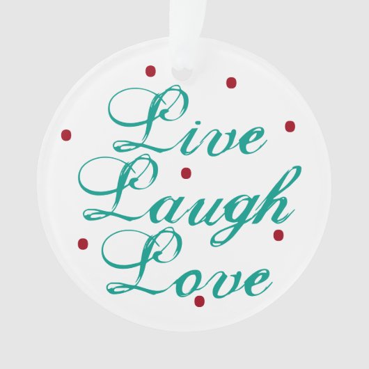 Live Lach Liefde Ornament met stippen (voorkant)
