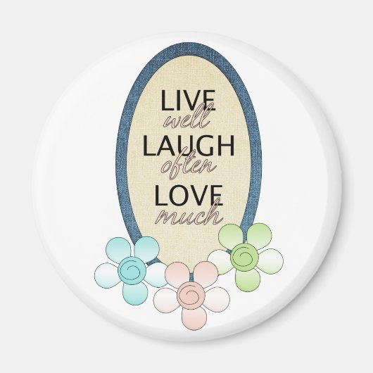 Live Lach Liefde Patch Magneet (Voorkant)