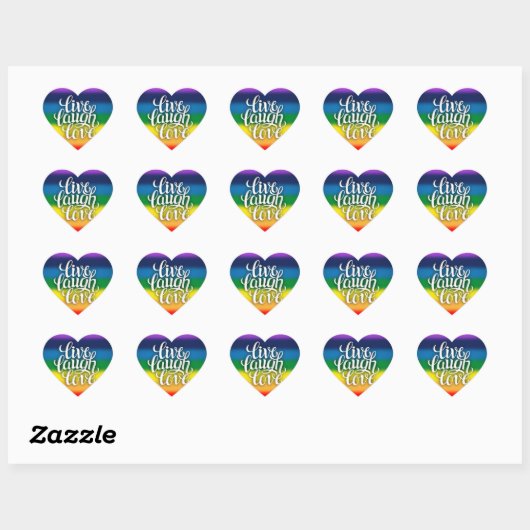 Live Lach Liefde Regenboog Sticker (Vel)