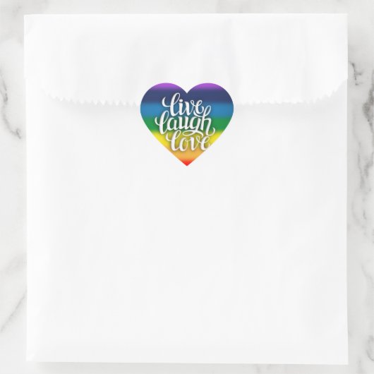 Live Lach Liefde Regenboog Sticker (Tas)