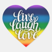 Live Lach Liefde Regenboog Sticker (Voorkant)