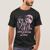 Live Lach Liefde Retro Raccoon T-shirt (Voorkant)