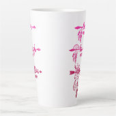 Live, lach, liefde, roze ombre boho latte mok (Voorkant)