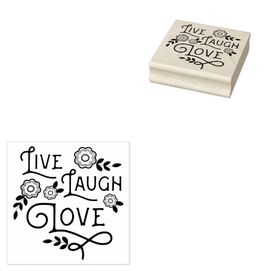 Live Lach Liefde Rubber Art Stamp Rubberstempel (Gestempeld)