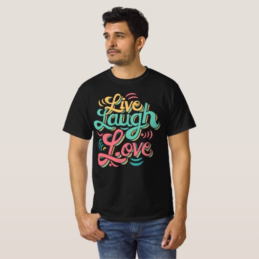 Live Lach Liefde T-shirt Grappig cadeau (Voorkant volledig)