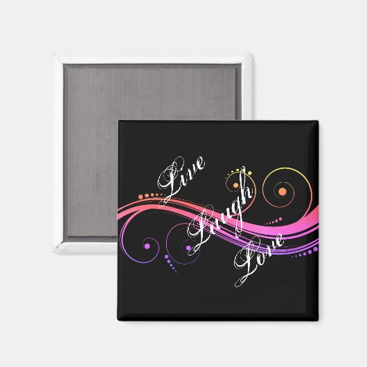 Live Lach Liefde Zwarte Magneet (Voorkant / Achterkant)