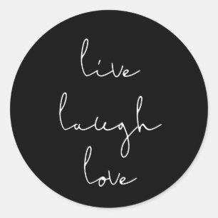 Live lach liefde zwarte sticker