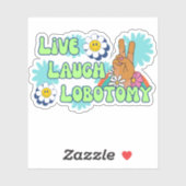 Live Lach Lobotomie Grappige Meme 70s Retro Sticker (Vel)