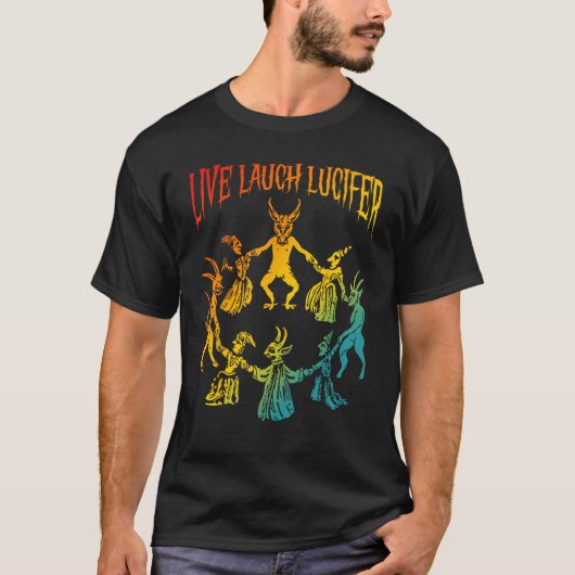 Live Lach Lucifer Horror Satan Satanic Demon Devi T-shirt (Voorkant)