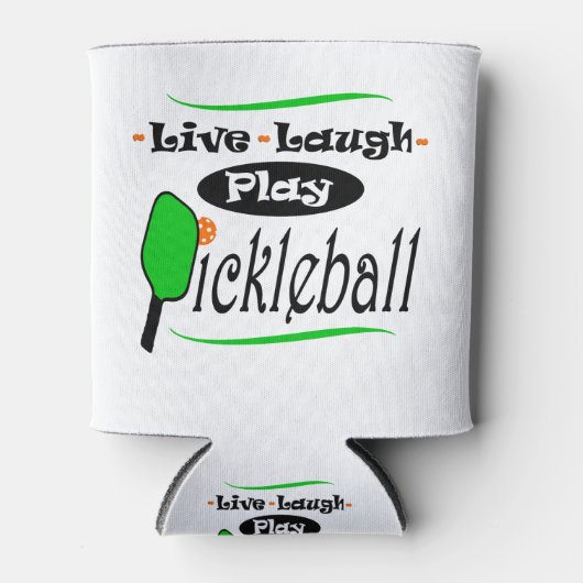 Live Lach Speel Pickleball Pickle bal Spelers Gif Blikjeskoeler (Voorkant)
