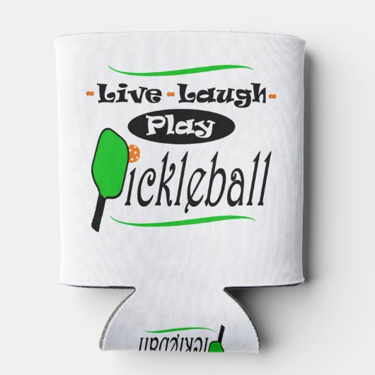 Live Lach Speel Pickleball Pickle bal Spelers Gif Blikjeskoeler (Achterkant)