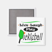 Live Lach Speel Pickleball Pickle bal Spelers Gif Magneet (Voorkant / Achterkant)