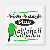 Live Lach Speel Pickleball Pickle bal Spelers Gif Magneet (Voorkant)