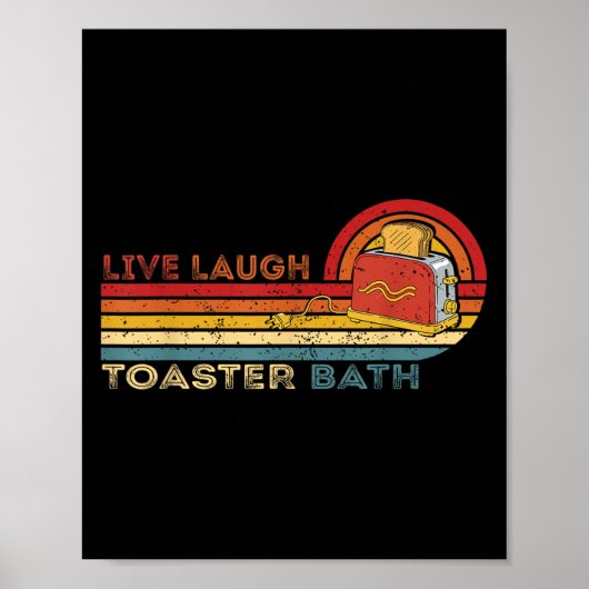 Live Lachbroodrooster Bath Skeleton Meme Dark Poster (Voorkant)