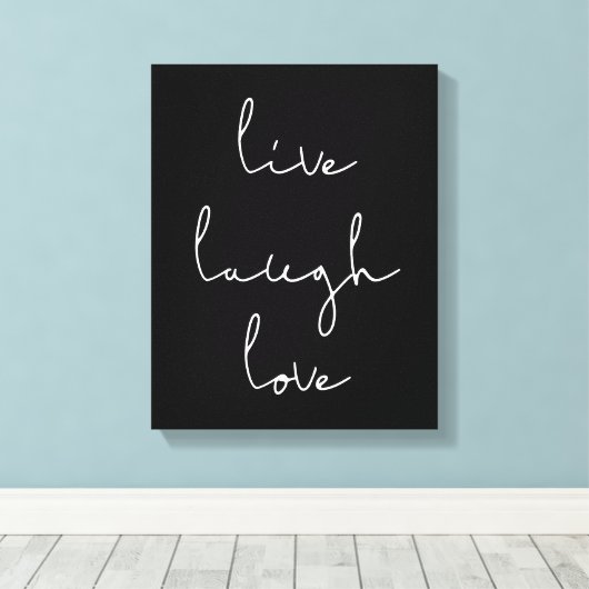 Live lachen liefde canva afdrukken (Insitu (Houten vloer))