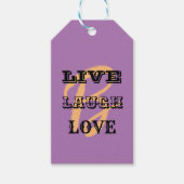 LIVE LACHEN LIEFDE EERSTE PAARSE MODERN CADEAULABEL (Voorkant)