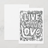 Live Lachen Liefde Kleur Je Eigen Notitie Kaart (Voorkant / Achterkant)