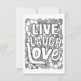 Live Lachen Liefde Kleur Je Eigen Notitie Kaart