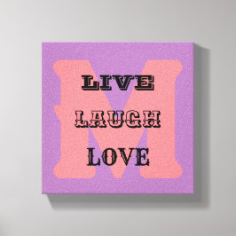 LIVE LACHEN LIEFDE MONOGRAM stretched canvas Print