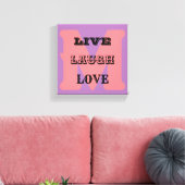 LIVE LACHEN LIEFDE MONOGRAM stretched canvas Print (Insitu (Woonkamer))
