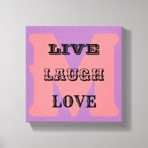 LIVE LACHEN LIEFDE MONOGRAM stretched canvas Print
