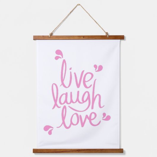 Live Lachen Liefde Motivatie Quote Hangend Wandkleed (Voorkant)