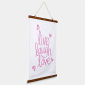 Live Lachen Liefde Motivatie Quote Hangend Wandkleed (Gebogen)