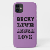 LIVE LACHEN LIEFDE NAAM PAARSE MODERN Case-Mate iPhone CASE (Achterkant)