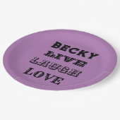 LIVE LACHEN LIEFDE NAAM PAARSE MODERN PAPIER PAPIEREN BORDJE (Gekanteld)