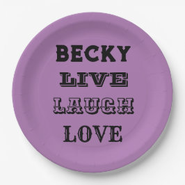 LIVE LACHEN LIEFDE NAAM PAARSE MODERN PAPIER PAPIEREN BORDJE