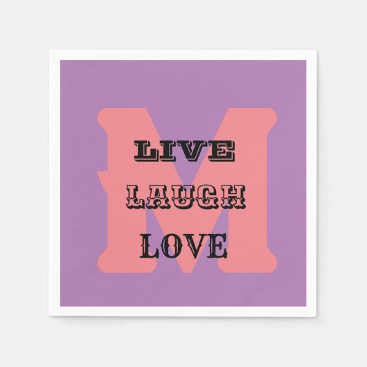 LIVE LACHEN LIEFDE NAAM PAARSE MODERN PAPIER SERVET (Voorkant)