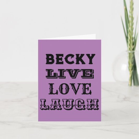 LIVE LACHEN LIEFDE NAAM PAARSE MODERNE KAART (Voorkant)