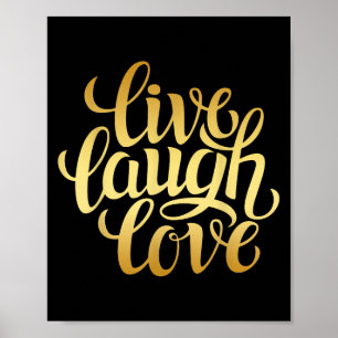 Live Lachen Liefde T-shirts, Inspiratie Cool Quote Poster