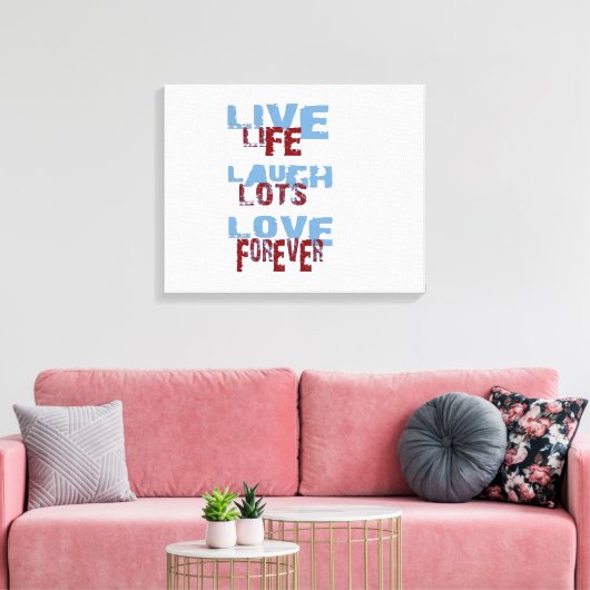 LIVE LACHEN LIEFDESDOEK CANVAS AFDRUK (Insitu (Woonkamer))