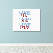 LIVE LACHEN LIEFDESDOEK CANVAS AFDRUK (Insitu (Houten vloer))