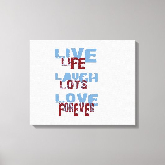 LIVE LACHEN LIEFDESDOEK CANVAS AFDRUK (Voorkant)