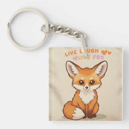 Live Lachen schattige vos Sleutelhanger