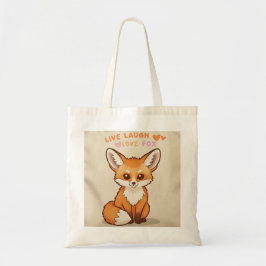 Live Lachen schattige vos Tote Bag
